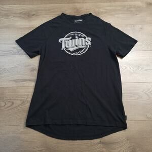 Minnesota Twins Shirt Men Medium Black MLB Logo Graphic Tee Baseball Casual